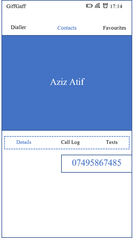 phone contact info page