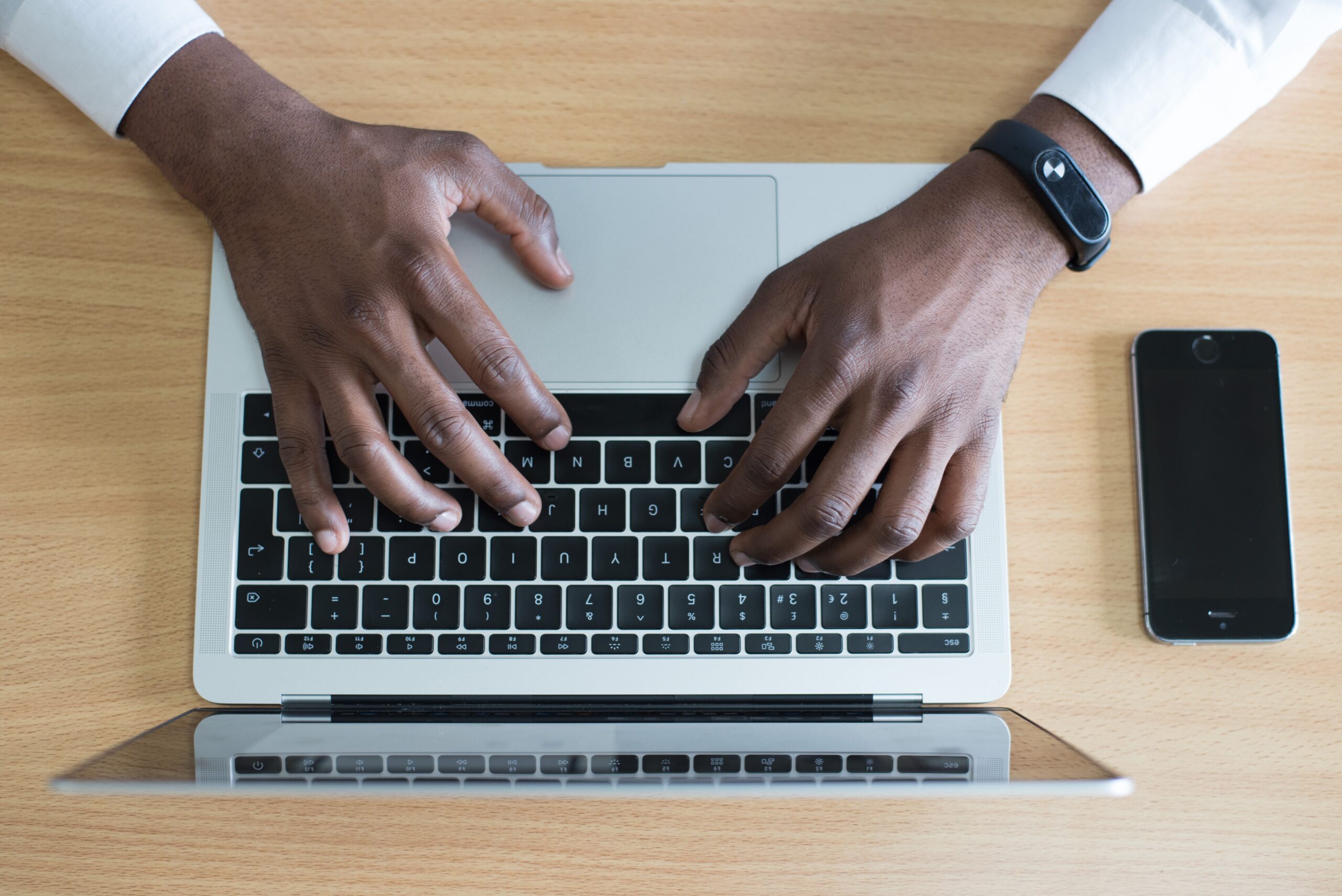 man using email