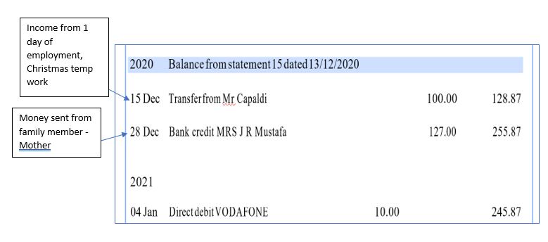 bank statement incoming+ outgoing transaction