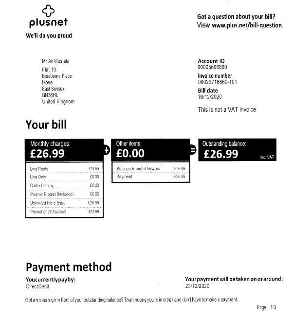 good utility bill scan