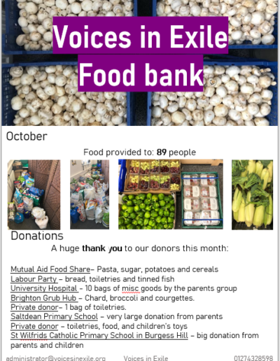 October food bank flyer