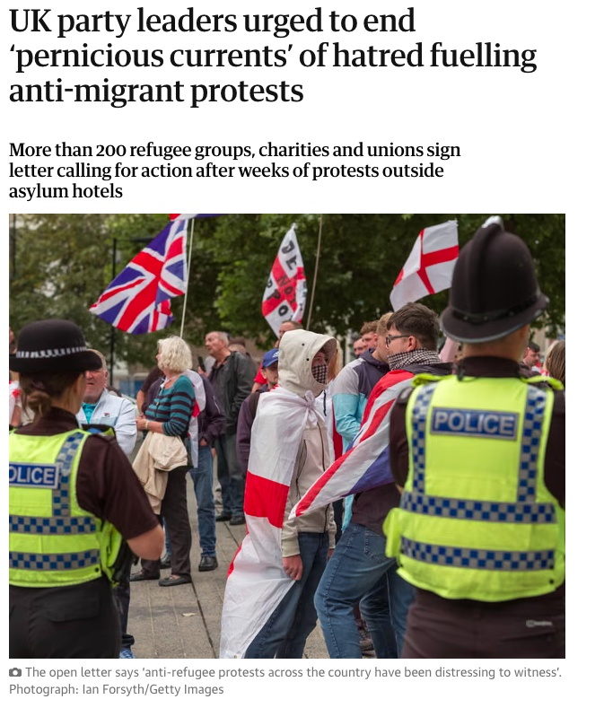 A snapshot of The Guardian article about our open letter